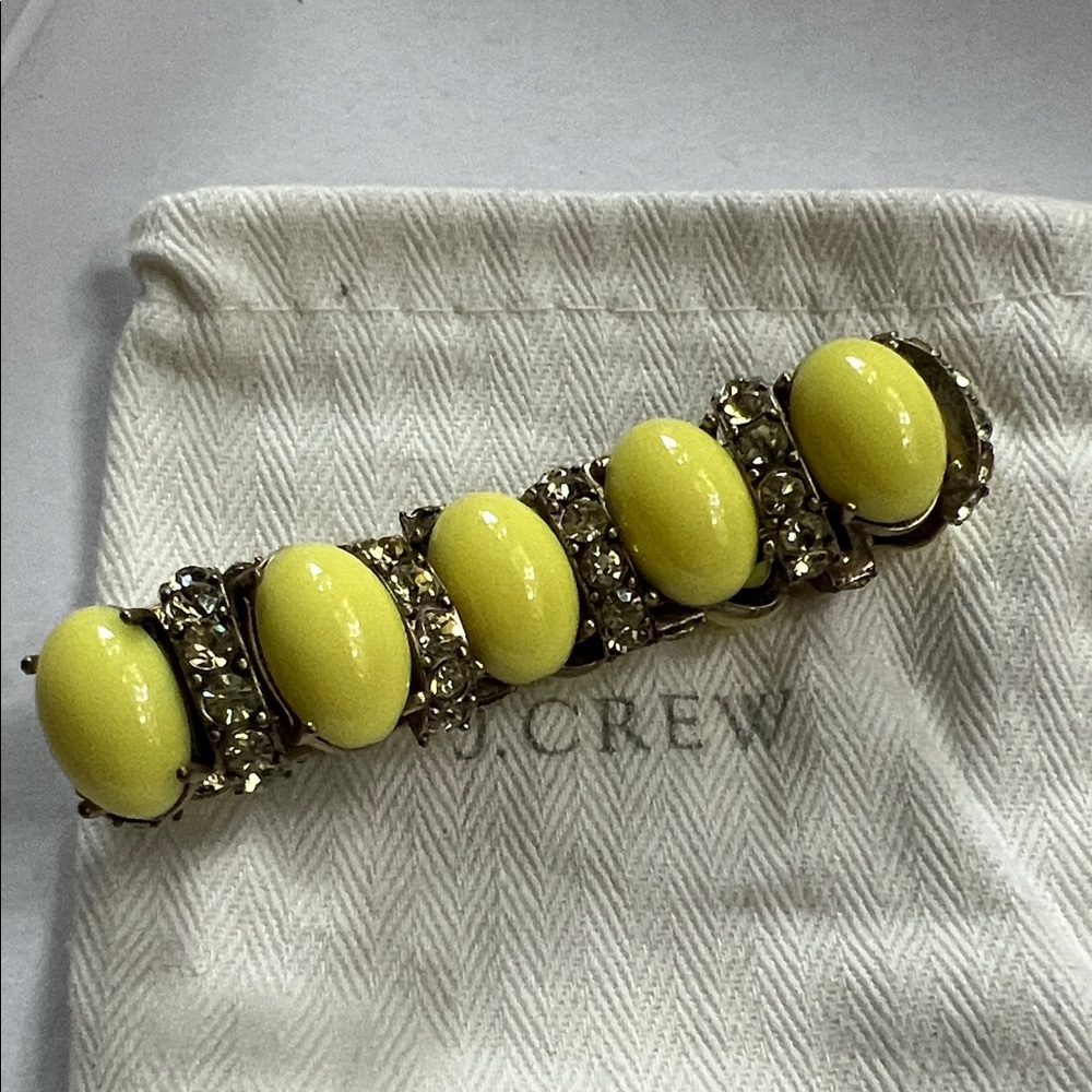 JCrew citron cabochon and crystal stretch bracelet